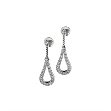 Fiamma 18K White Gold & Diamond Earrings