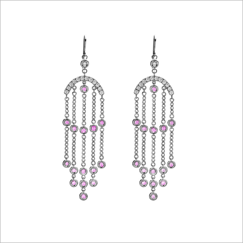 Eterno 18K White Gold & Pink Tourmaline Earring
