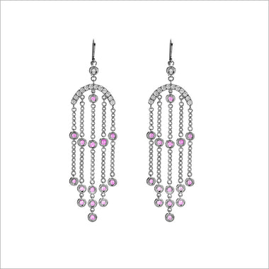 Eterno 18K White Gold & Pink Tourmaline Earring