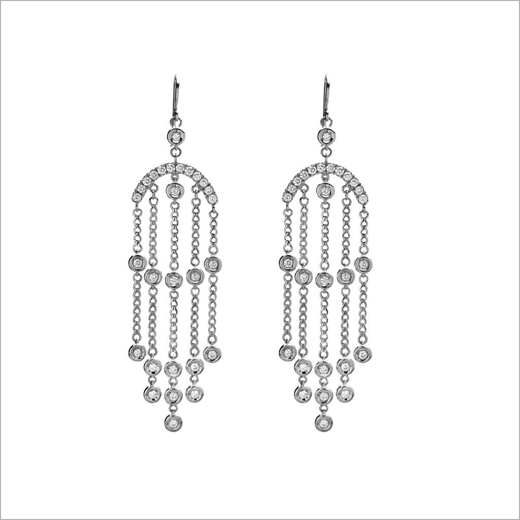 Eterno 18K White Gold & Diamond Earrings