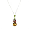 Couture 18K Yellow and White Gold Necklace with Yellow Beryl, Garnet and Peridot Stones & Diamonds