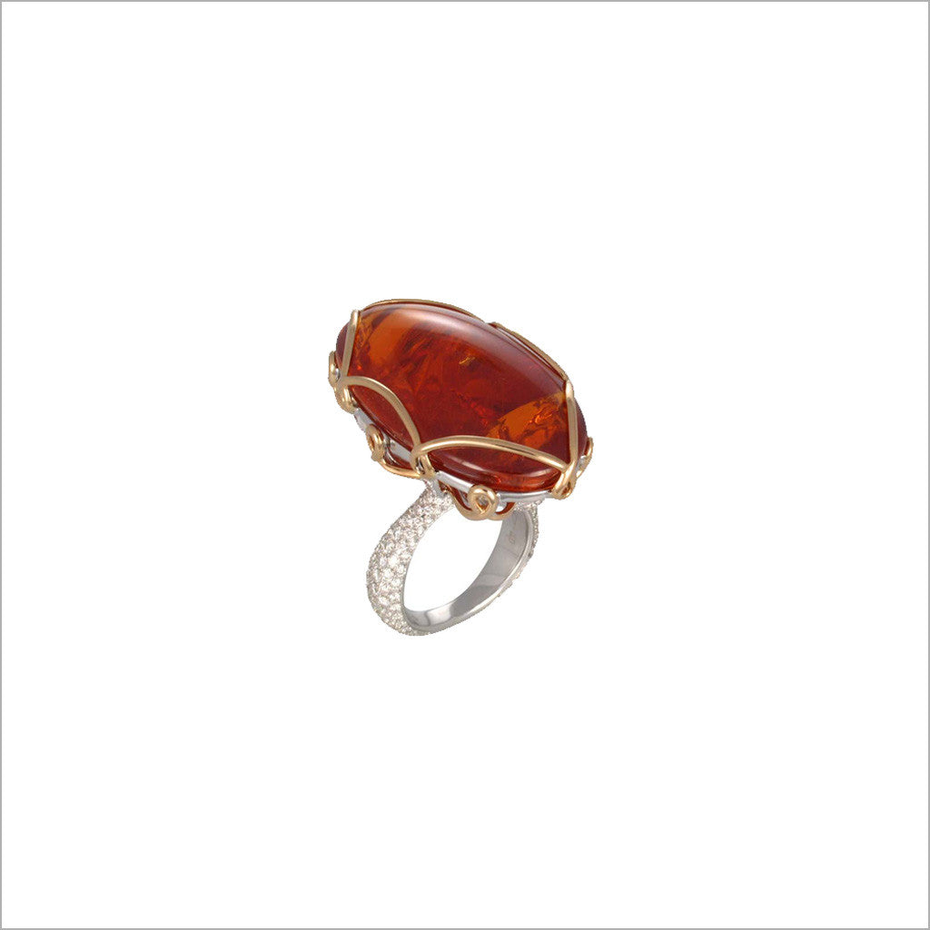 Couture 18K White and Yellow Gold & Garnet Ring with Diamonds