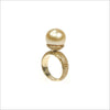 Couture 18K Gold & Golden Pearl Ring with Canary Diamonds
