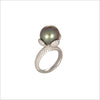 Couture 18K White Gold & Tahitian Pearl Ring with Diamonds