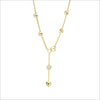 Icona Pearl & Rock Crystal Lariat in Sterling Silver plated with 18k Yellow Gold