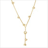 Icona Pearl & Diamond Lariat in Sterling Silver plated in 18k Gold