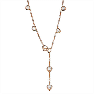 Icona Rock Crystal Lariat in Sterling Silver plated with 18k Rose Gold