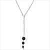 Sahara Black Onyx Lariat Necklace in Sterling Silver