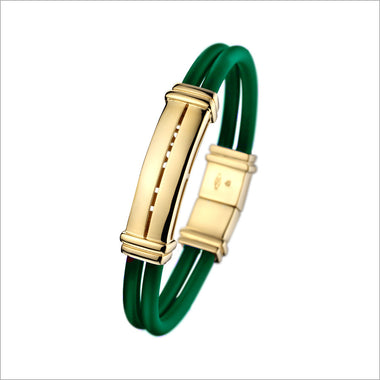 Men's Falco 18K Gold & Green Rubber Bracelet - MB1-1Y-GR