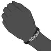 Men's Centauro Black Leather & Textured Sterling Silver Bracelet