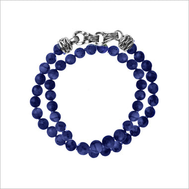 Men's Centauro Blue Lapis Double Wrap 6mm Bead Bracelet