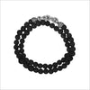 Men's Centauro Black Lava Double Wrap 6mm Bead Bracelet