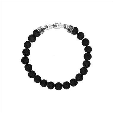 Men's Centauro Black Lava 6mm Bead Bracelet
