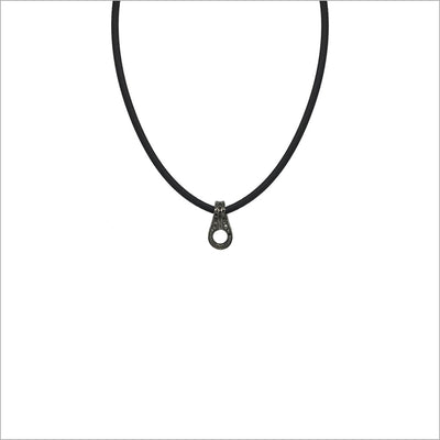 Men's Centauro Black Leather and Diamond Pendant