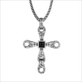 Men's Centauro Sterling Silver & Black Onyx Cross Pendant