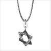 Men's Centauro Large Star of David Sterling Silver & Black Diamond Pendant