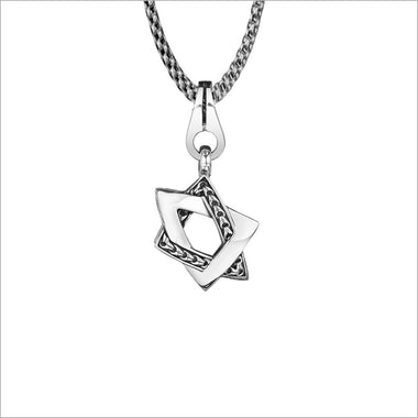 Men's Centauro Small Sterling Silver Star of David Pendant