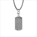 Men's Centauro Large Double-Sided Pendant in Sterling Silver with Black Enamel