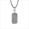 Men's Centauro Large Double-Sided Pendant in Sterling Silver with Black Enamel
