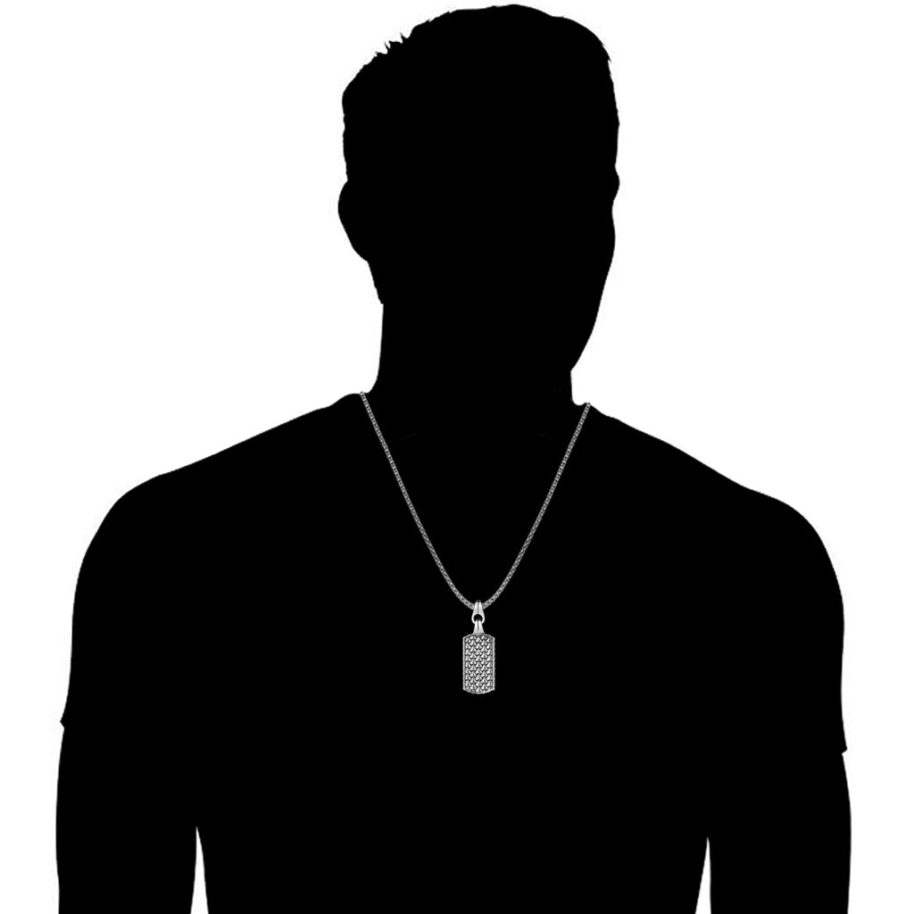 Men's Centauro Sterling Silver & Black Enamel Double-Sided Pendant