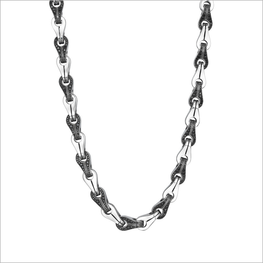 Men's Centauro Sterling Silver & Black Diamond Chain Necklace