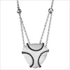 Spirit White Onyx & Diamond Necklace in Sterling Silver plated with Black Rhodium