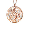 Medallion Rock Crystal Large Pendant in Sterling Silver plated in 18k Rose Gold