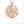 Medallion Rock Crystal Large Pendant in Sterling Silver plated in 18k Rose Gold