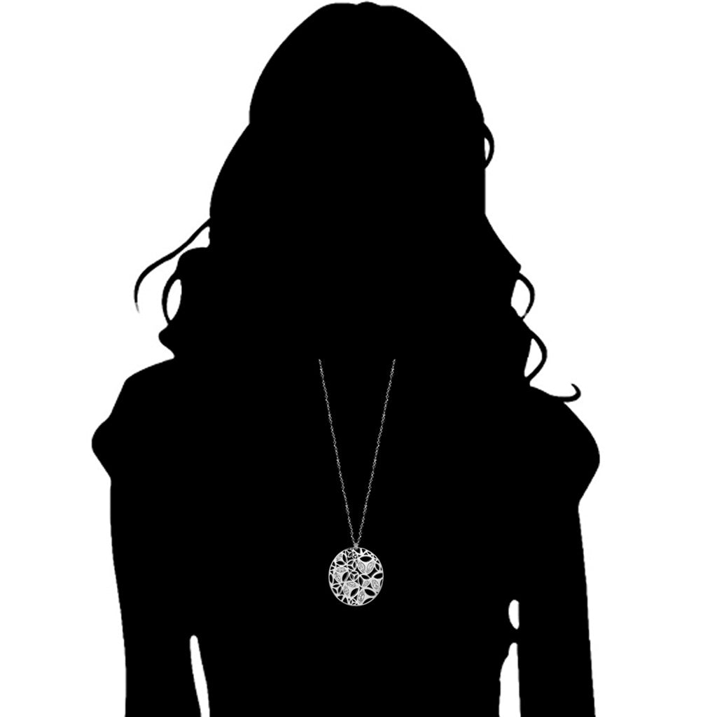 Medallion Rock Crystal Large Pendant in Sterling Silver