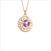 Medallion Amethyst Diamond Small Pendant in Sterling Silver plated in 18k Rose Gold