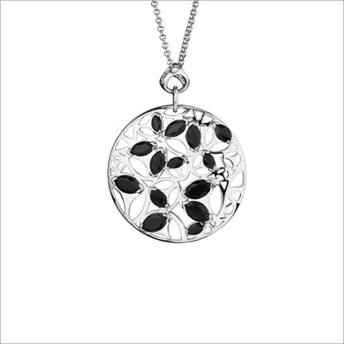 Medallion Black Onyx Medium Pendant in Sterling Silver