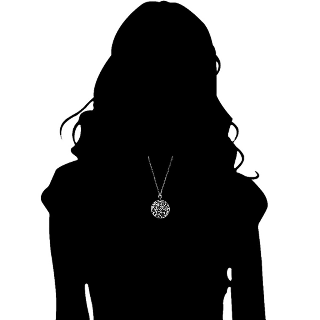 Medallion Black Onyx Medium Pendant in Sterling Silver