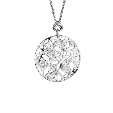 Medallion Rock Crystal Medium Pendant in Sterling Silver