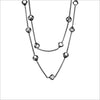 Icona Black Rhodium & Rock Crystal 42" Necklace in Sterling Silver