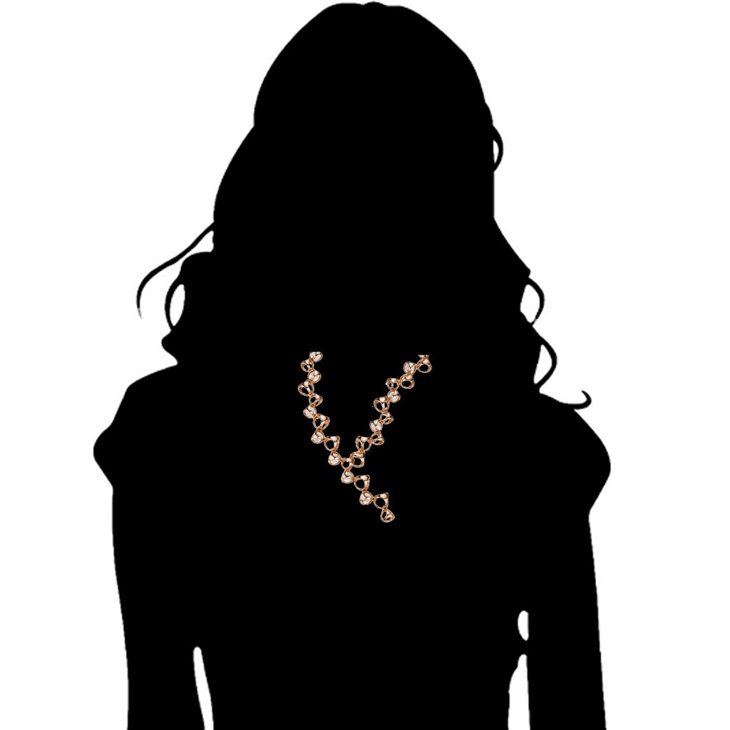 Icona Rock Crystal Necklace in Sterling Silver Plated with Rose Gold