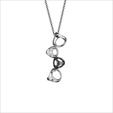 Icona Silver & Black Rhodium 4-Cage Necklace