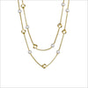 Icona Pearl 42" Necklace in Sterling Silver Plated with 18k Yellow Gold