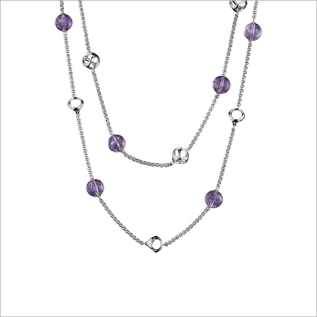Icona Amethyst 42" Necklace in Sterling Silver