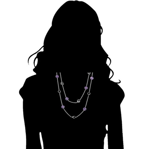 Icona Amethyst 42" Necklace in Sterling Silver