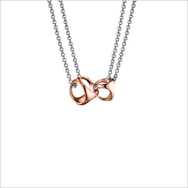 Linked By Love 2-Toned Necklace in Sterling Silver plated with Rose Gold