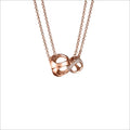 Linked By Love Diamond Necklace in Sterling Silver plated with Rose Gold