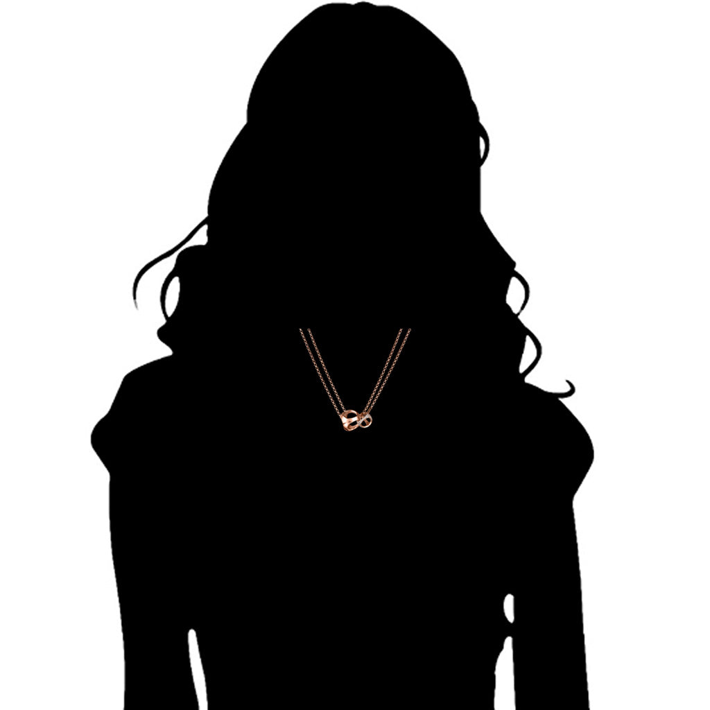 Linked By Love Diamond Necklace in Sterling Silver plated with Rose Gold
