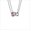 Linked By Love Heart Sterling Silver Necklace with Rubellite