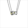 Linked By Love Heart Sterling Silver Necklace with Yellow Sapphire