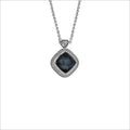 Motif Hematite & Diamond Necklace in Sterling Silver