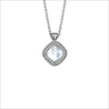Motif Mother of Pearl & Diamond Necklace in Sterling Silver