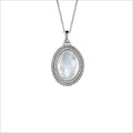 Motif Mother of Pearl & Diamond Necklace in Sterling Silver