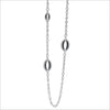 Motif Black Enamel 42" Necklace in Sterling Silver