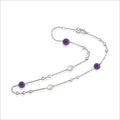 Icona Amethyst & Pearl 18" Necklace in Sterling Silver