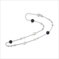 Icona Tigers Eye & Pearl 18" Necklace in Sterling Silver